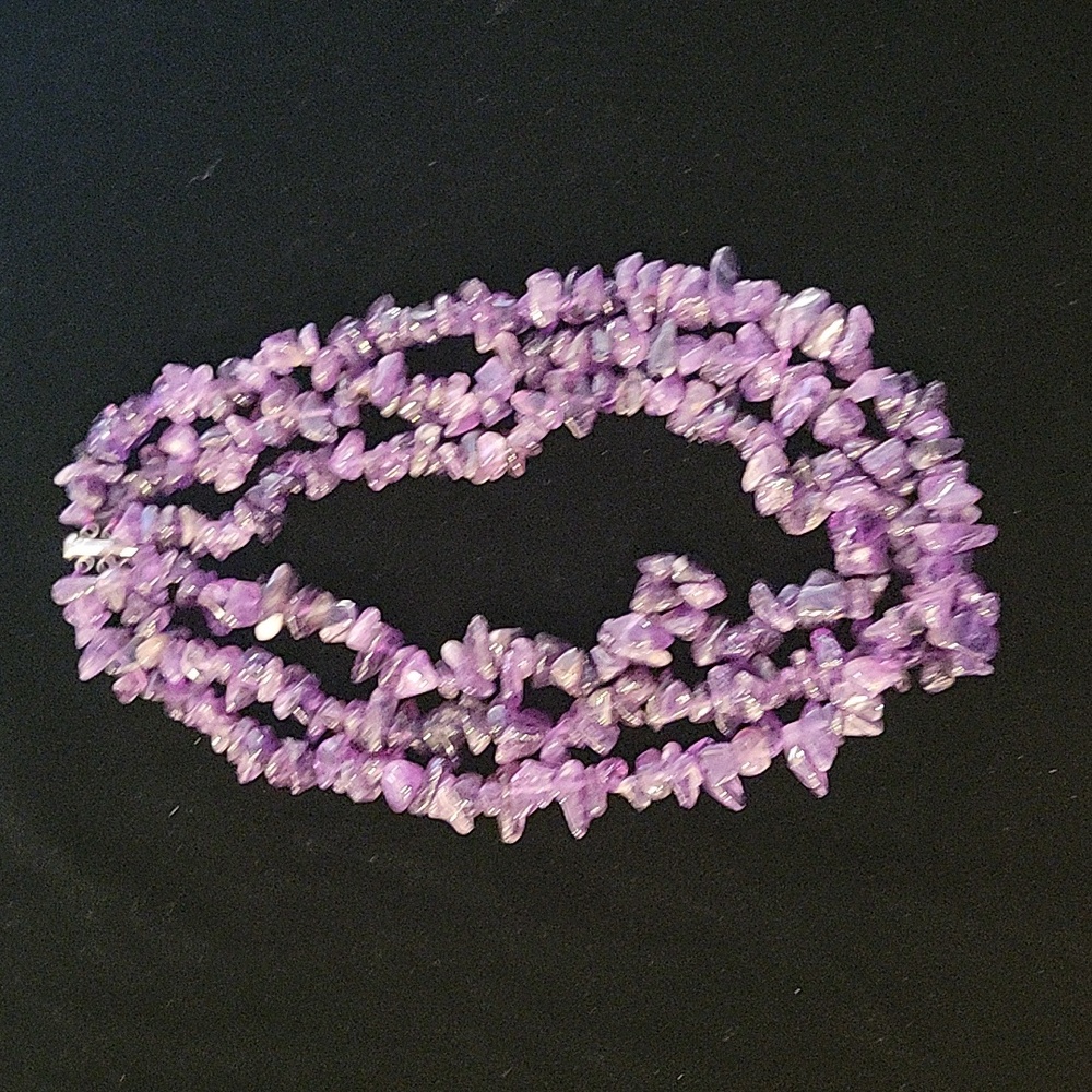 Dark Purple Amethyst Natural Chip Necklace